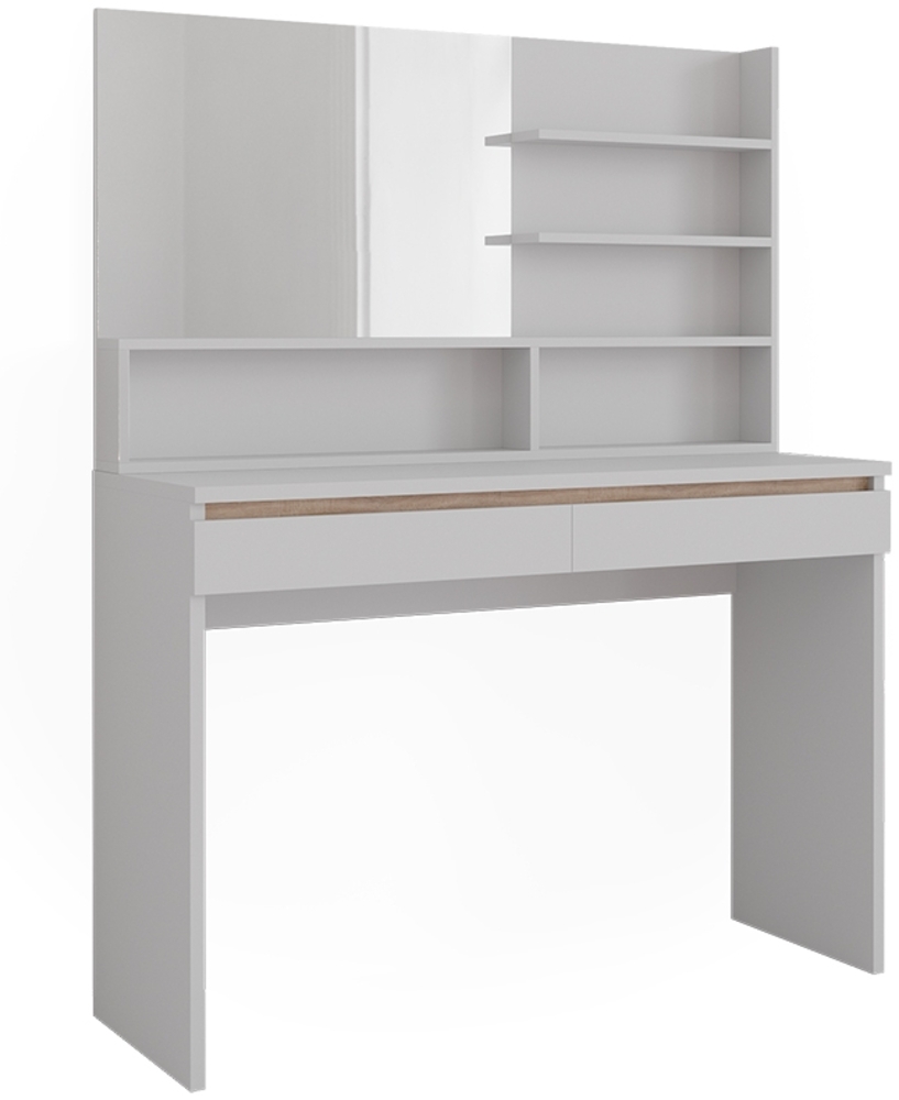 Schminktisch Emma Weiß 120 cm mit Spiegelregal Vicco Bild 1