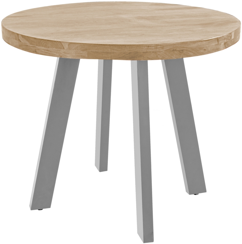 Esszimmertisch rund 130 cm Akazienholz naturfarben silber SOPHIA 134963636 Bild 1