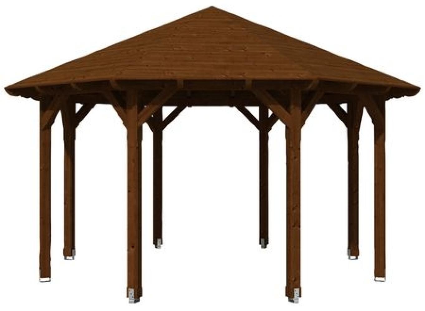 SKANHOLZ Pavillon, Zeltdach, achteckig, BxT: 484x484 cm nussbaum Gartenpavillon 4018211008483 Bild 1