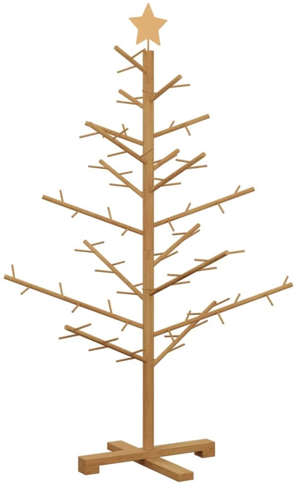 vidaXL Holz Weihnachtsbaum mit Ständer Braun 125 cm Massivholz Kiefer 42018060 Bild 1