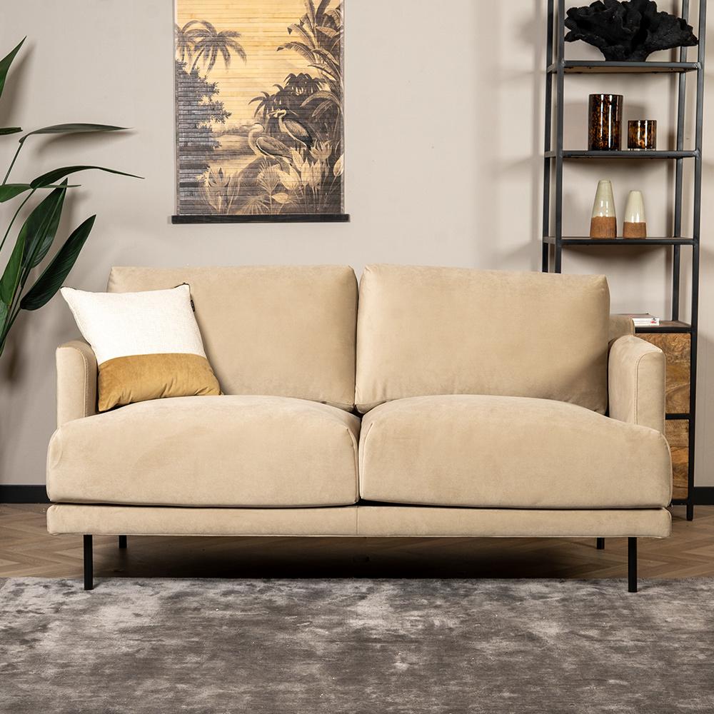 Bronx71 Samt Sofa Denver 2,5-Sitzer beige Bild 1