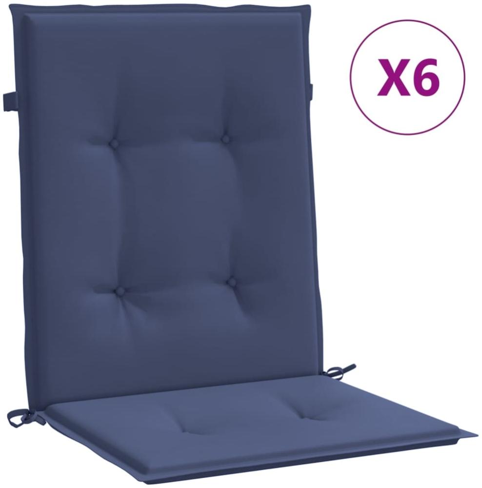 vidaXL Niedriglehner-Auflagen 6 Stk. Marineblau Stoff 378682 Bild 1