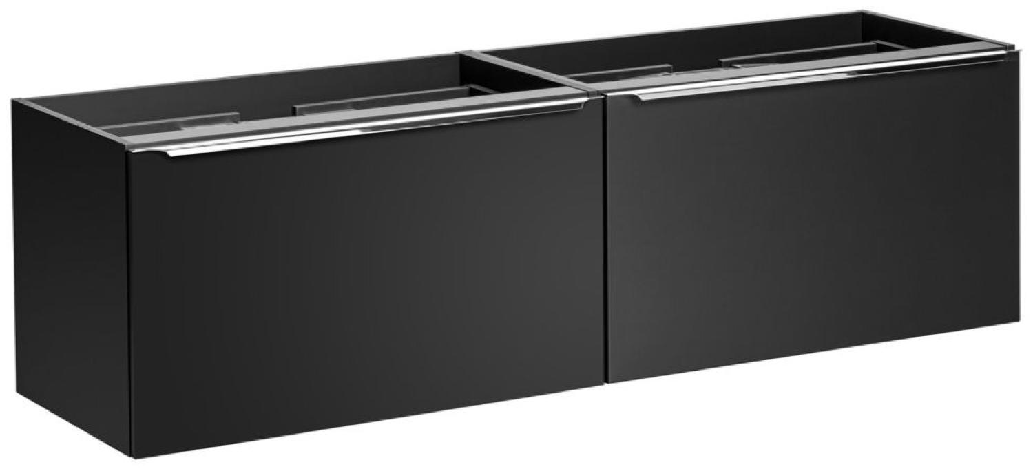 Waschtischunterschrank 4-tlg AKAN 160cm Schwarz matt Eiche inkl. Waschtisch Bild 1