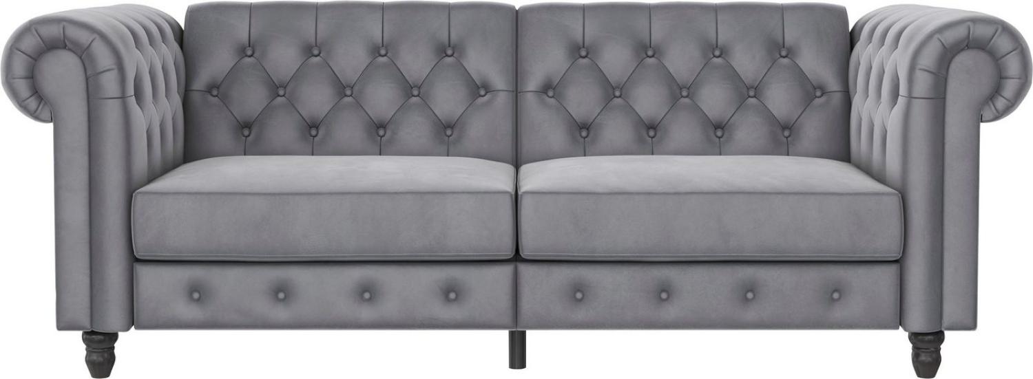 Dorel Home 3-Sitzer Felix, Schlafsofa 236 cm, (Liegefläche 108x190cm), Rückenlehne, 3-fach verstellbar, Velours, Kunstleder, Luxus-Microfaser Vintage Bild 1