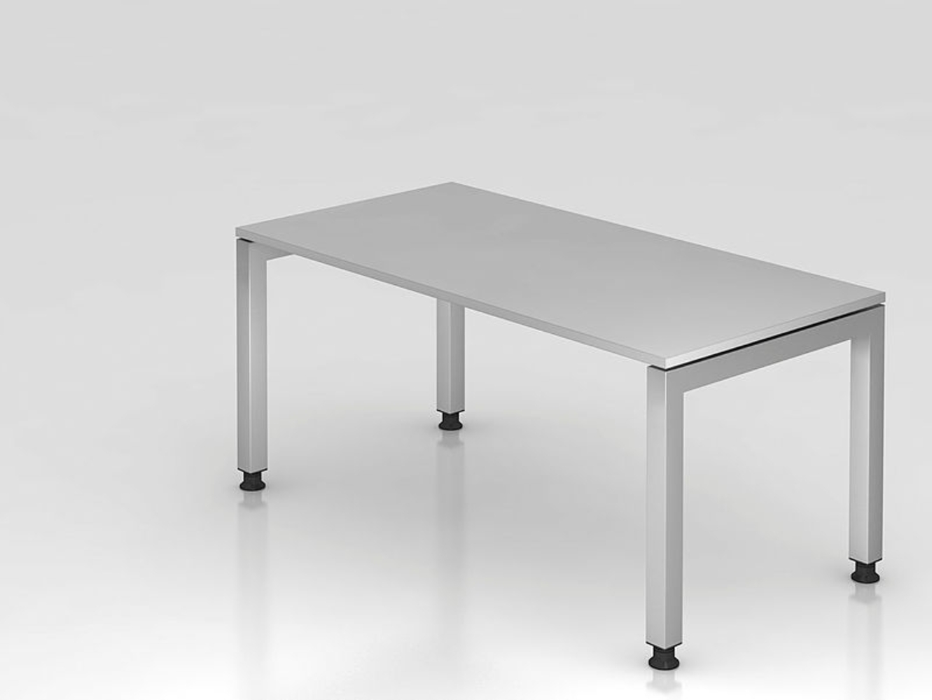 Schreibtisch JS16 U-Fuß / 4-Fuß eckig 160x80cm Grau Gestellfarbe: Silber Bild 1