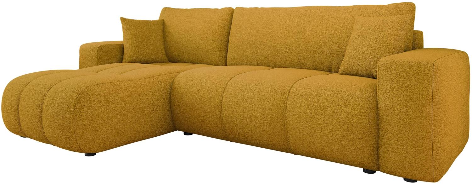 Mirjan24 'Furyn' Ecksofa mit Bettkasten und Schlaffunktion, L-Form, gelb, 244 x 145 x 82 cm Bild 1