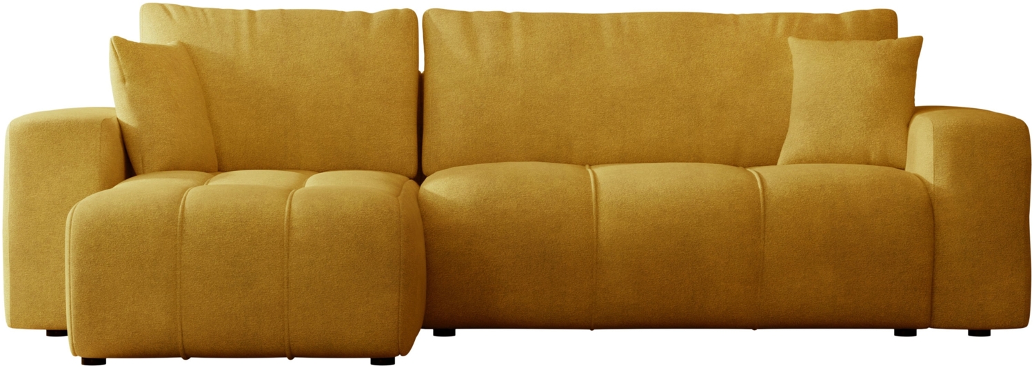 Mirjan24 'Furyn' Ecksofa mit Bettkasten und Schlaffunktion, L-Form, gelb, 244 x 145 x 82 cm Bild 1