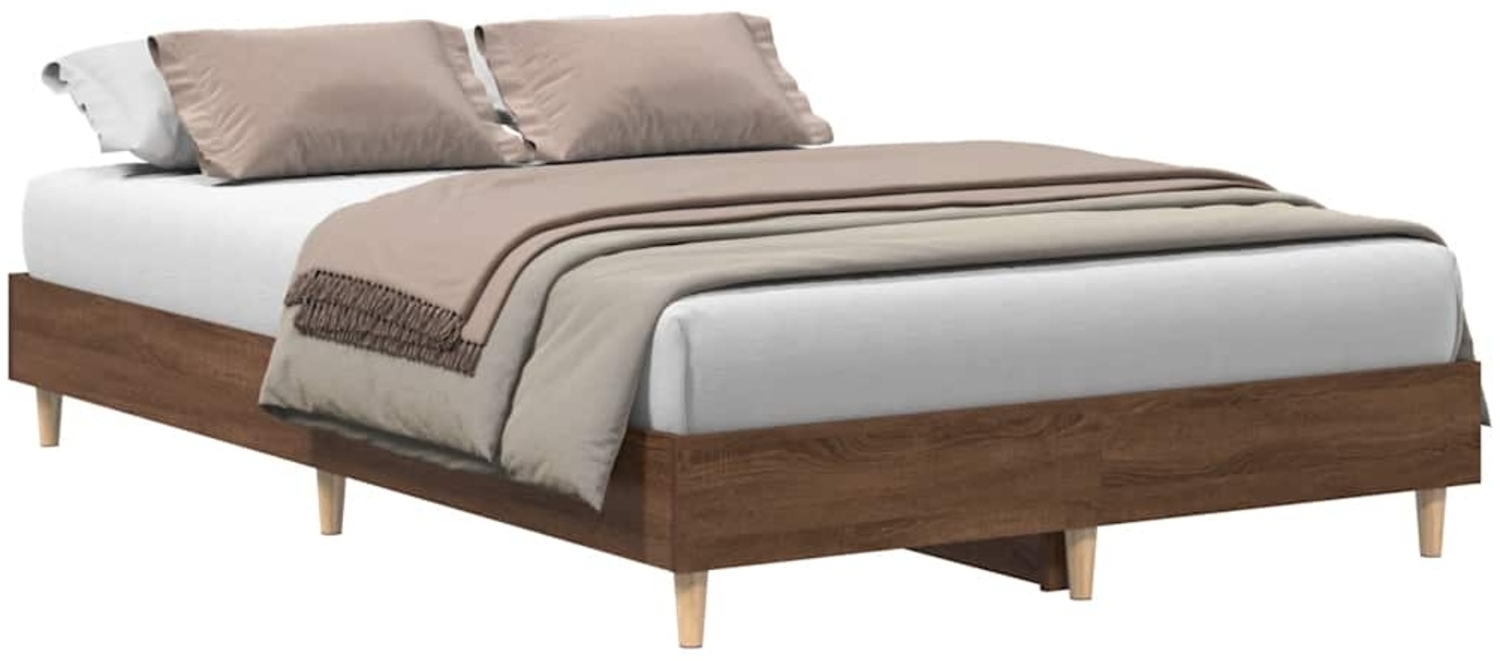 vidaXL Bettgestell ohne Matratze Braun Eichen-Optik 120x200 cm 861036 Bild 1