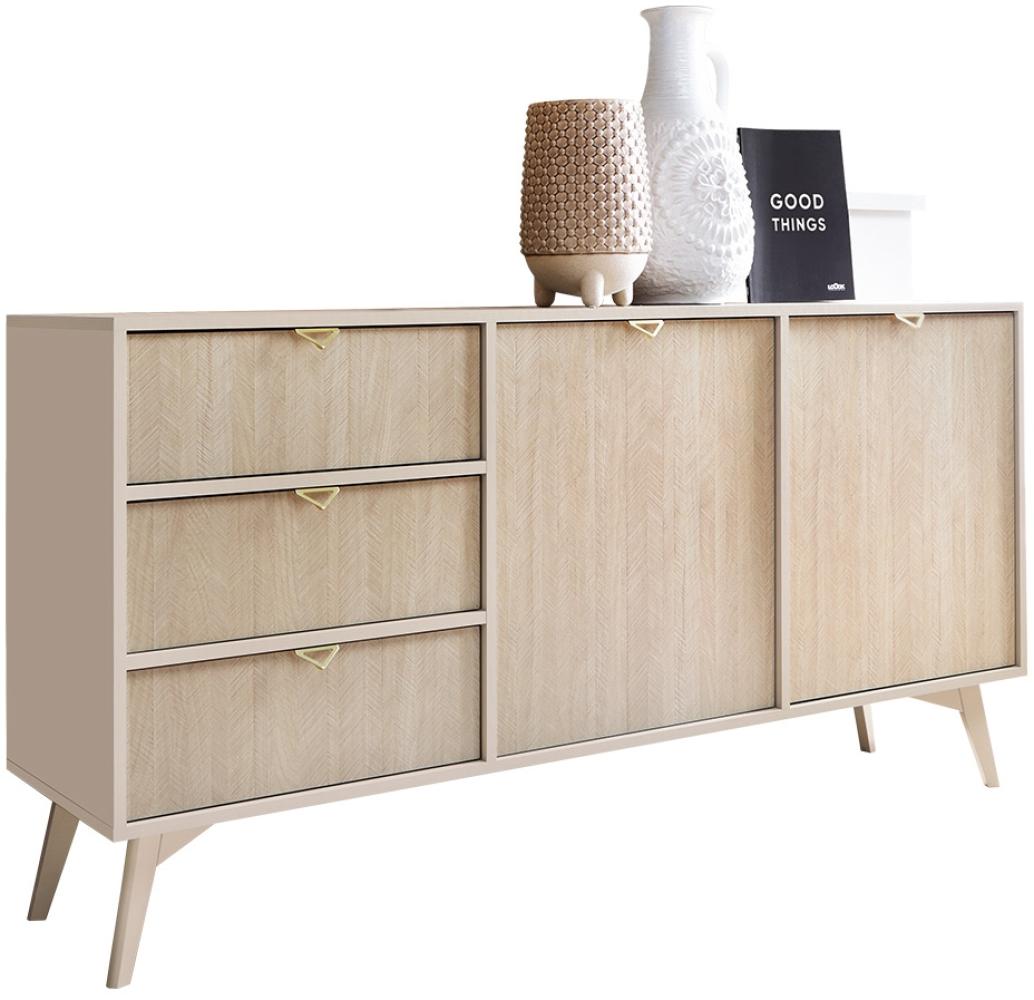 Sideboard Forest KSZ158 (Farbe: Sandbeige / Scandi Fischgrät) Bild 1