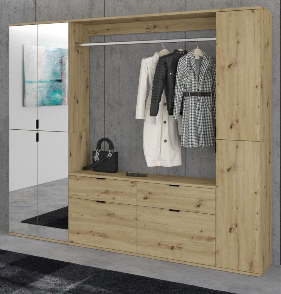 Garderobe mit Spiegel Line-Up in Eiche 212 x 193 cm Bild 1