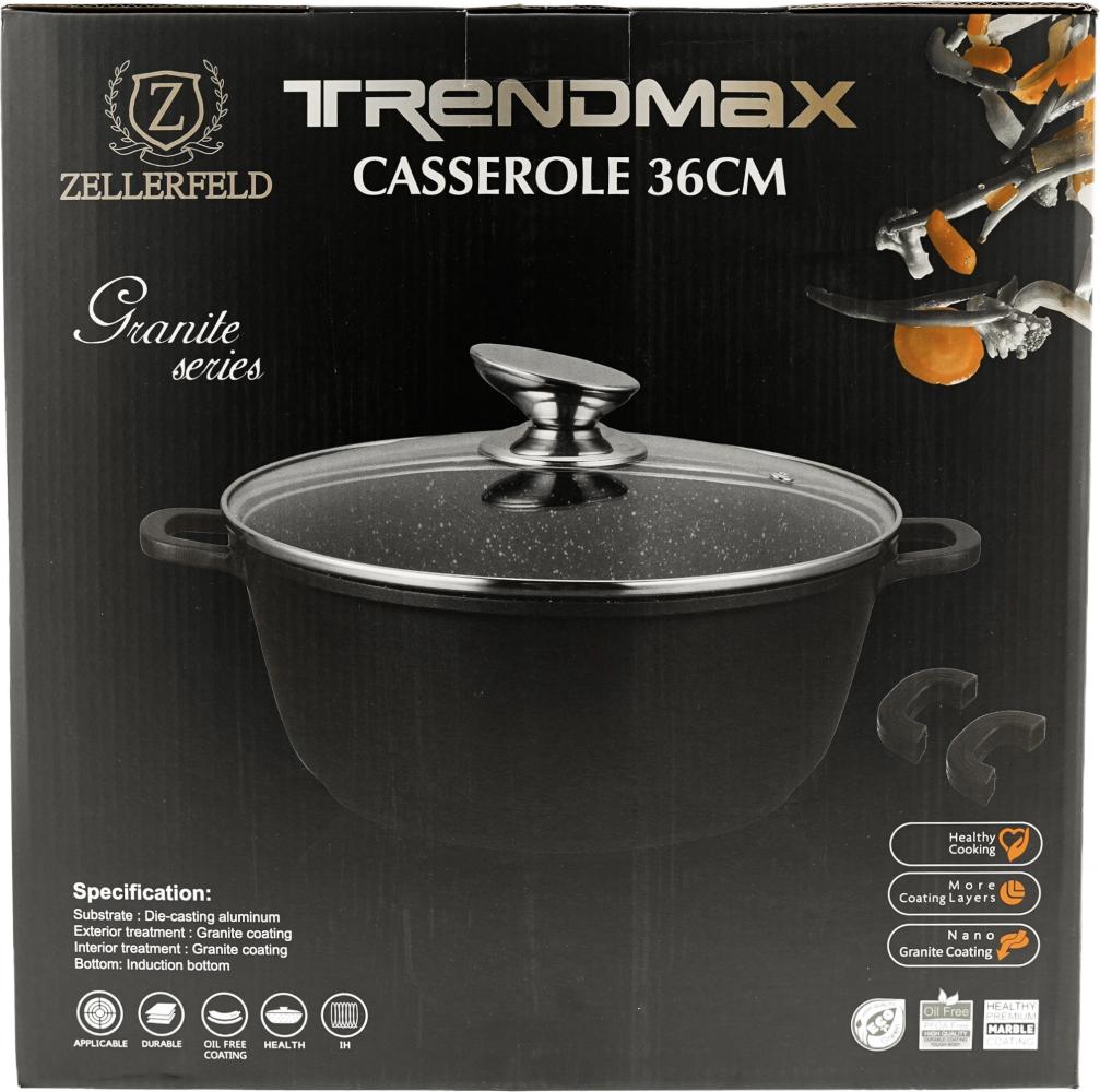 Trendmax Kochtopf Kasserolle Kochgeschirr mit Antihaftbeschichtung Induktion schwarz 36 cm Bild 1