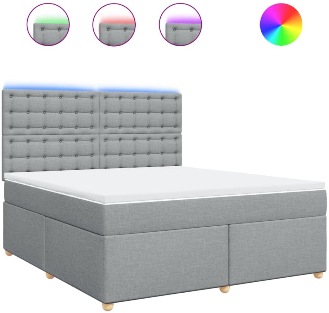 vidaXL Boxspringbett mit Matratze Hellgrau 180x200 cm Stoff 3293673 Bild 1