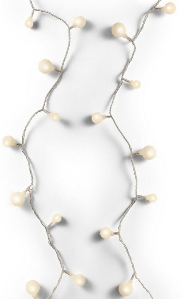 MARELIDA LED-Lichterkette Berry Cherry 120 weiße Kugeln 3 Größen 9m Außen Weihnachtsbeleuchtung, 120-flammig Bild 1