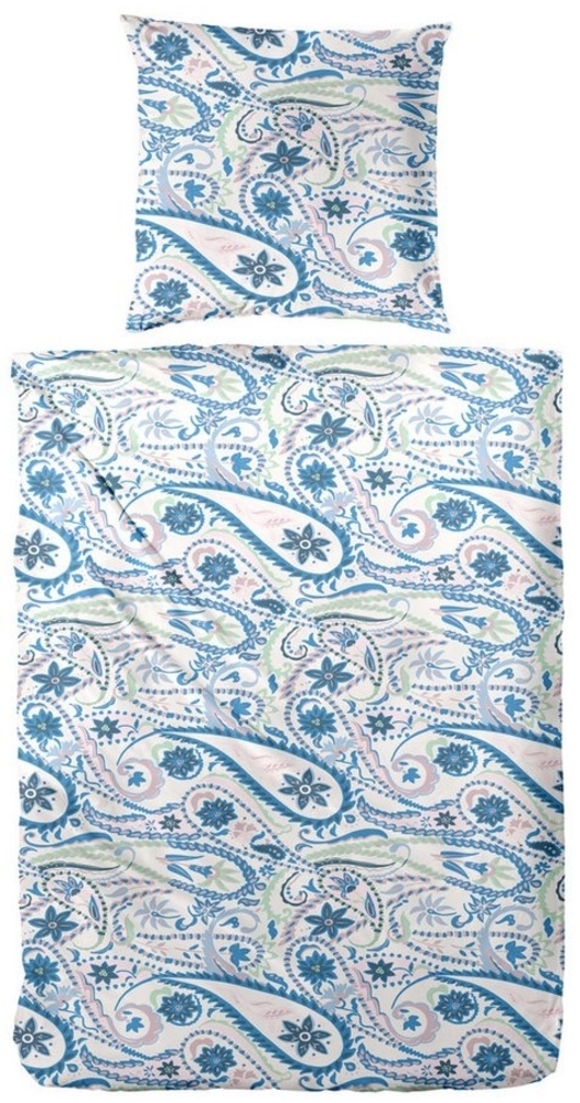 Primera Bettwäsche Mako-Satin-Bettwäsche Pastel Paisley, Mako-Satin, 2 teilig, mit elegantem Blumen Muster Bild 1