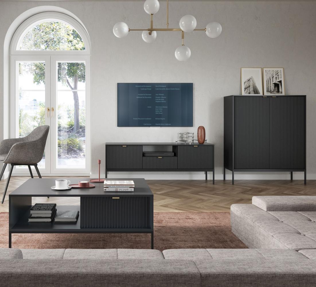 Wohnzimmer-Set Nova Wohnwand 3-teilig schwarz MDF Bild 1