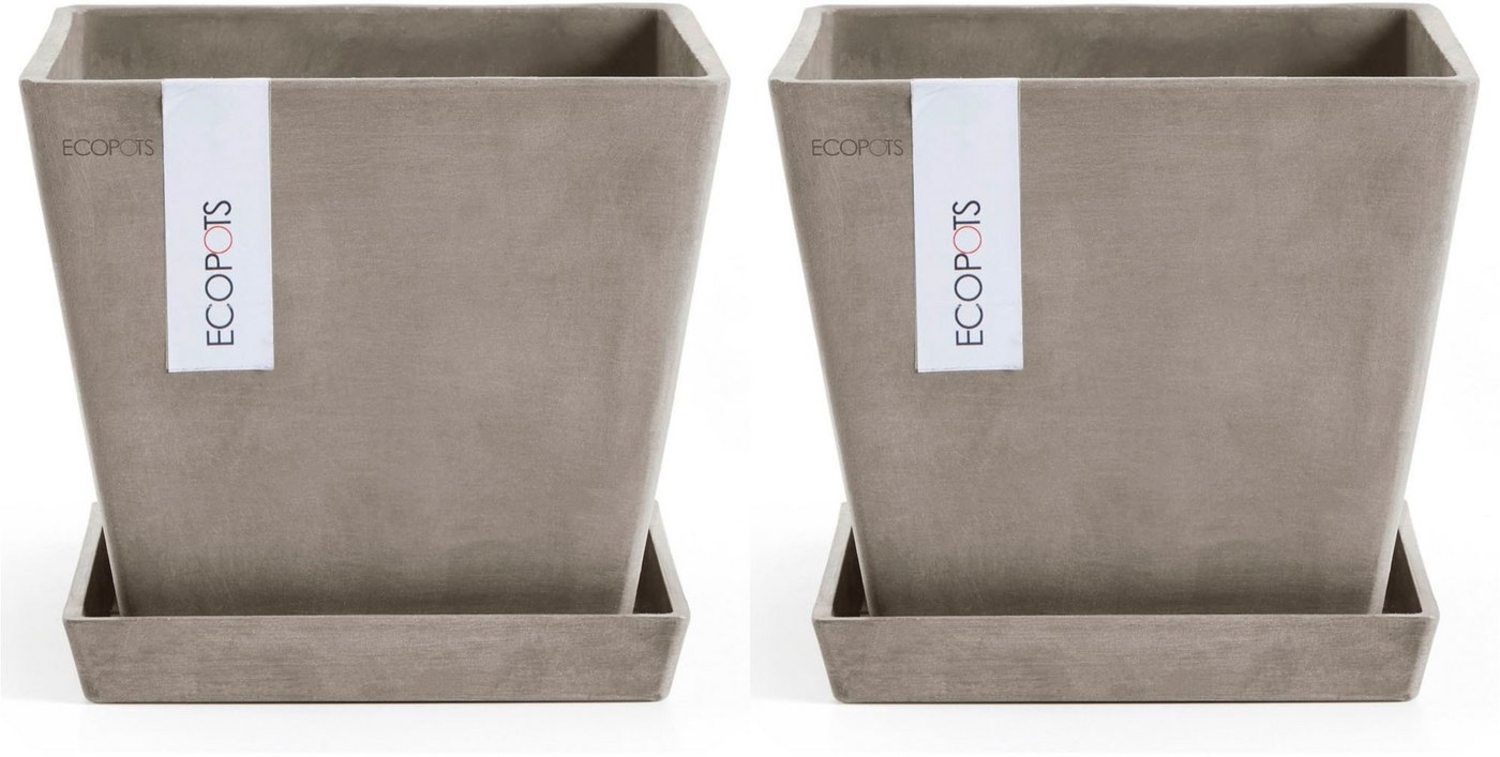ECOPOTS Blumentopf Rotterdam (Set, 2 St), mit passenden Untersetzern Bild 1
