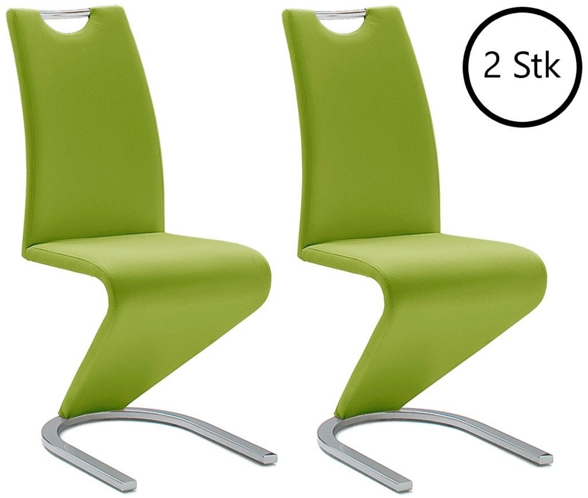 Esszimmerstuhl >Pupik I< (2er Set) in Lime aus Metall - 45x102x62cm (BxHxT) Bild 1