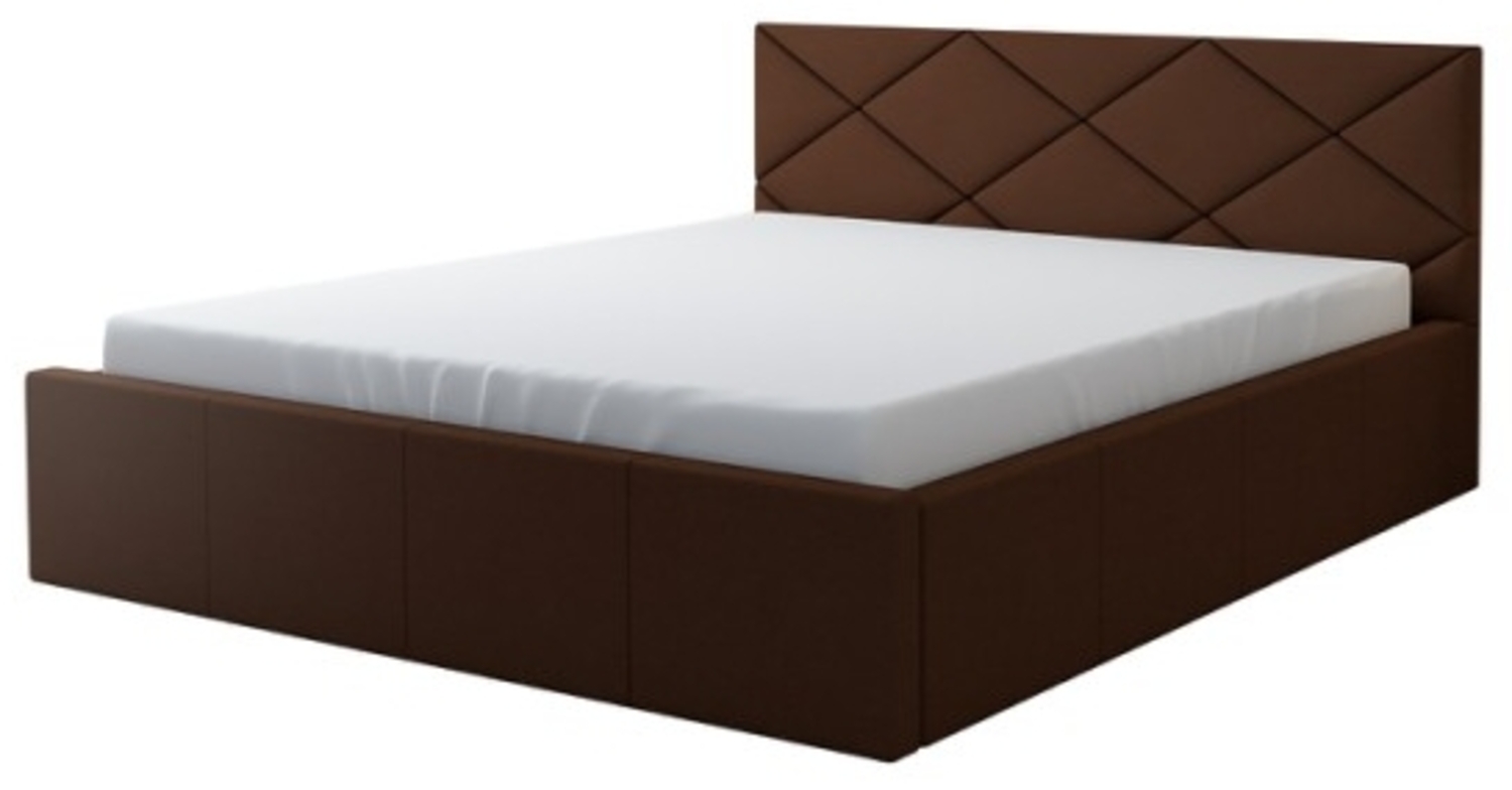 Polsterbett VIGI 180x200 mit Matratze, Bettkasten und Lattenrost. Farbe: Braun 07 Bild 1