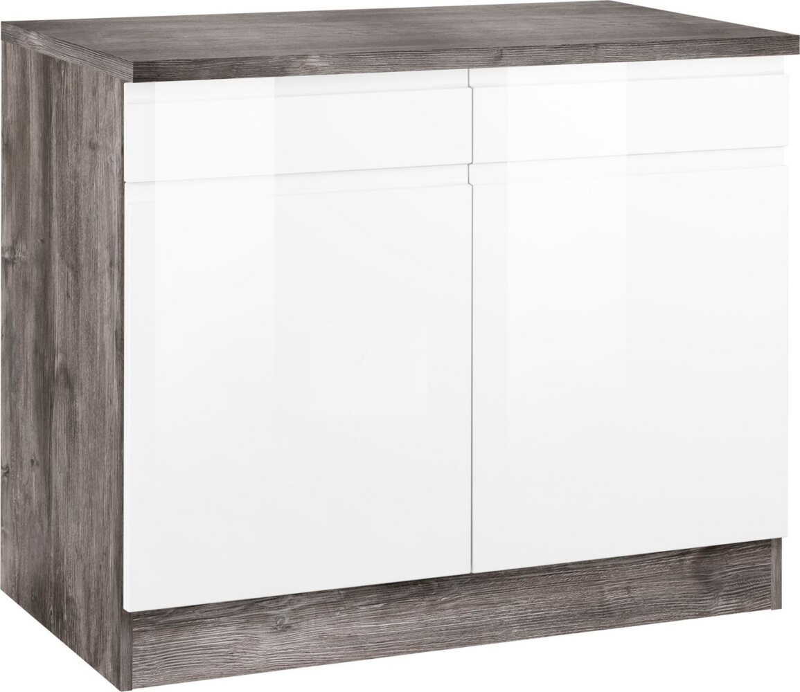 KOCHSTATION Unterschrank KS-Virginia 100 cm breit, mit 2 Türen und 2 Schubkästen Bild 1