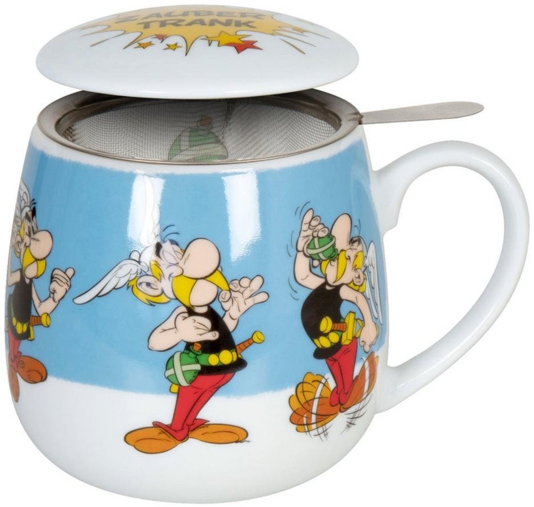 Könitz Asterix Zaubertrank Becher, mit Sieb und Deckel, Becher, Tasse, Kaffeetasse, Porzellan, 300 ml, 11 5 143 2383 Bild 1