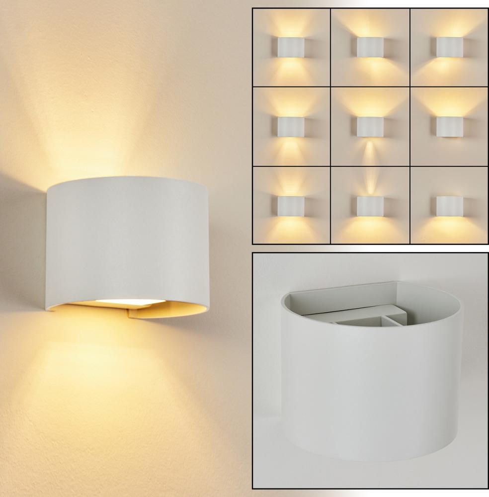 hofstein Wandleuchte »Vaccina« moderne Wandlampe aus Metall in Weiß, ohne Leuchtmittel, 2700 Kelvin, verschiedene Lichteffekte durch verstellbaren Schirm, Up & Down, G9 Bild 1