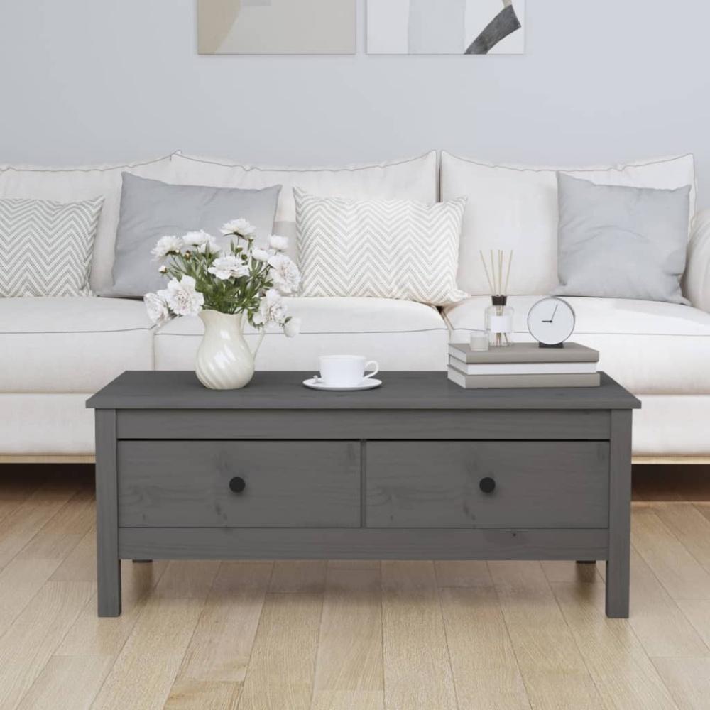 vidaXL Couchtisch Grau 100x50x40 cm Massivholz Kiefer 814606 Bild 1