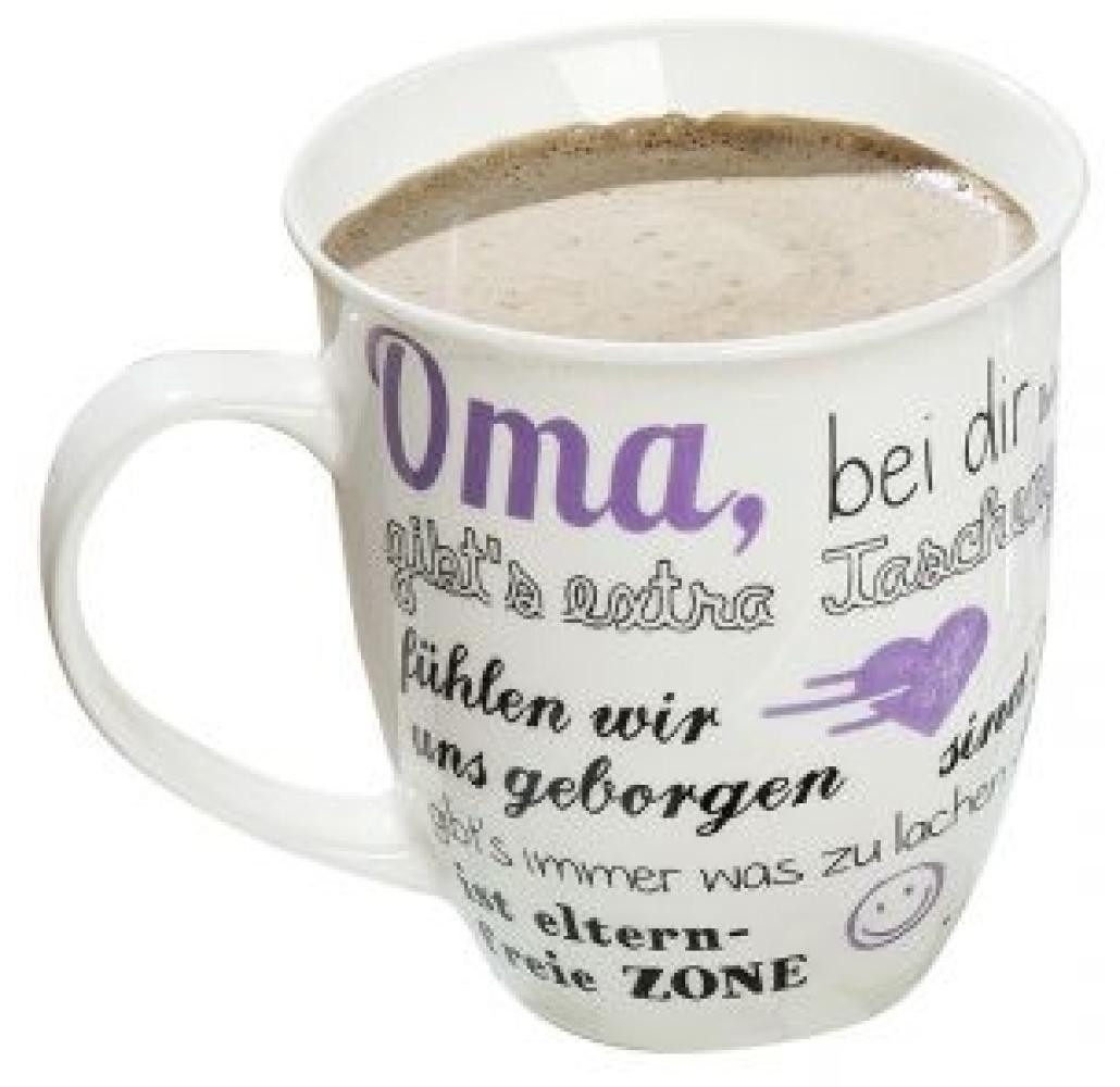 Gilde Porzell Jumbo-Tasse Oma,bei dir Bild 1