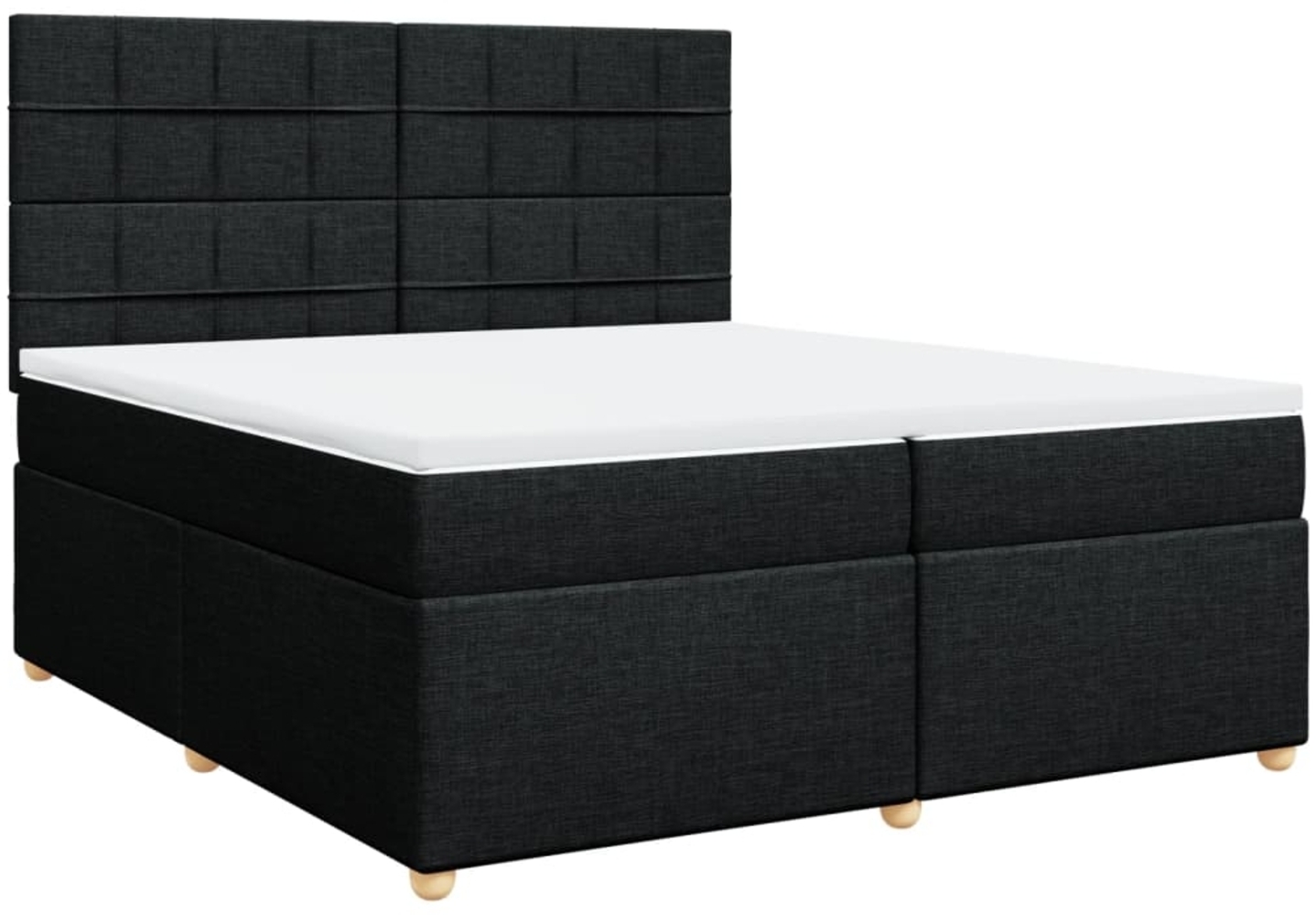 vidaXL Boxspringbett mit Matratze Schwarz 200x200 cm Stoff 3291389 Bild 1