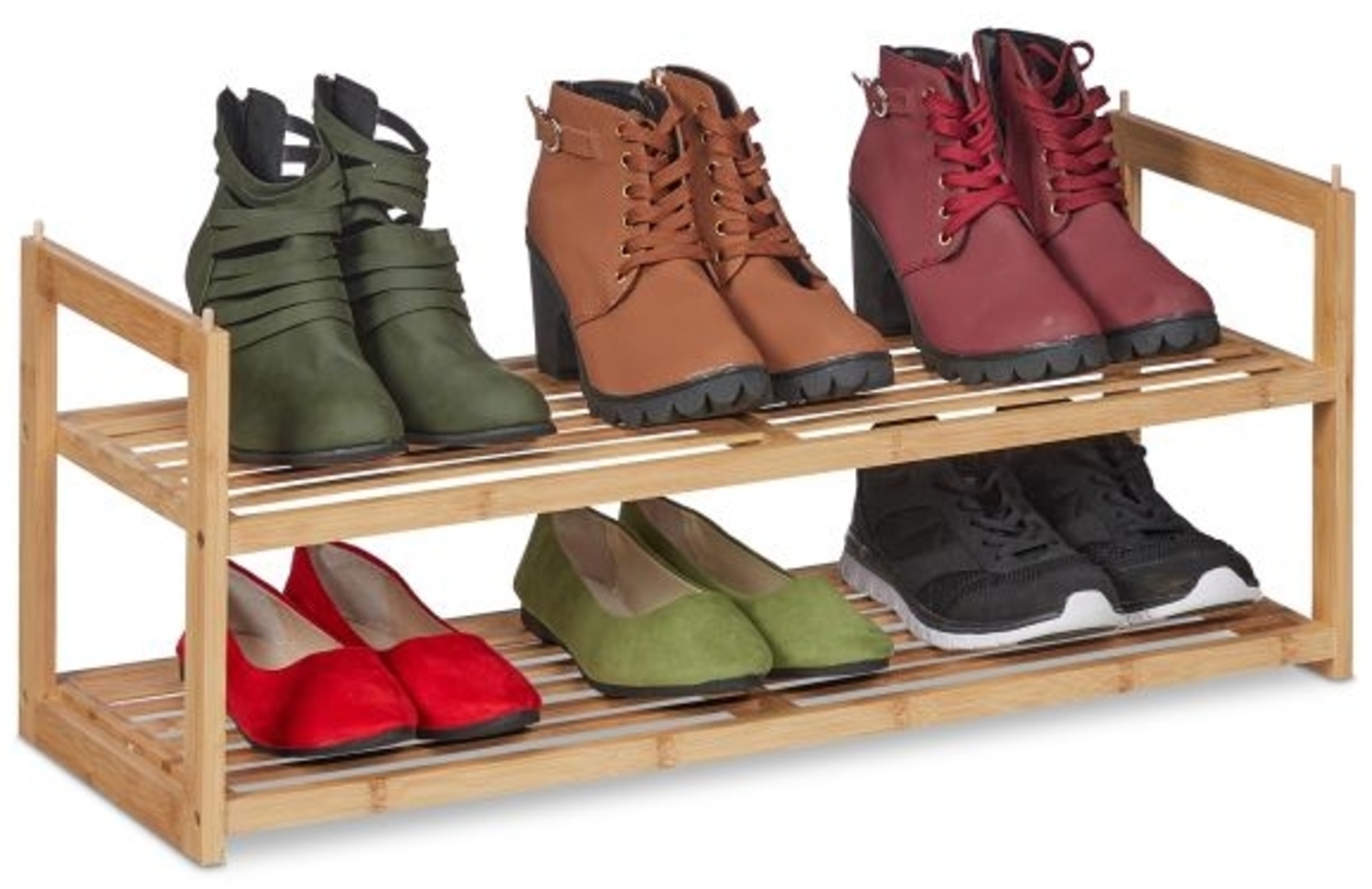 Bambus Schuhregal stapelbar Bild 1