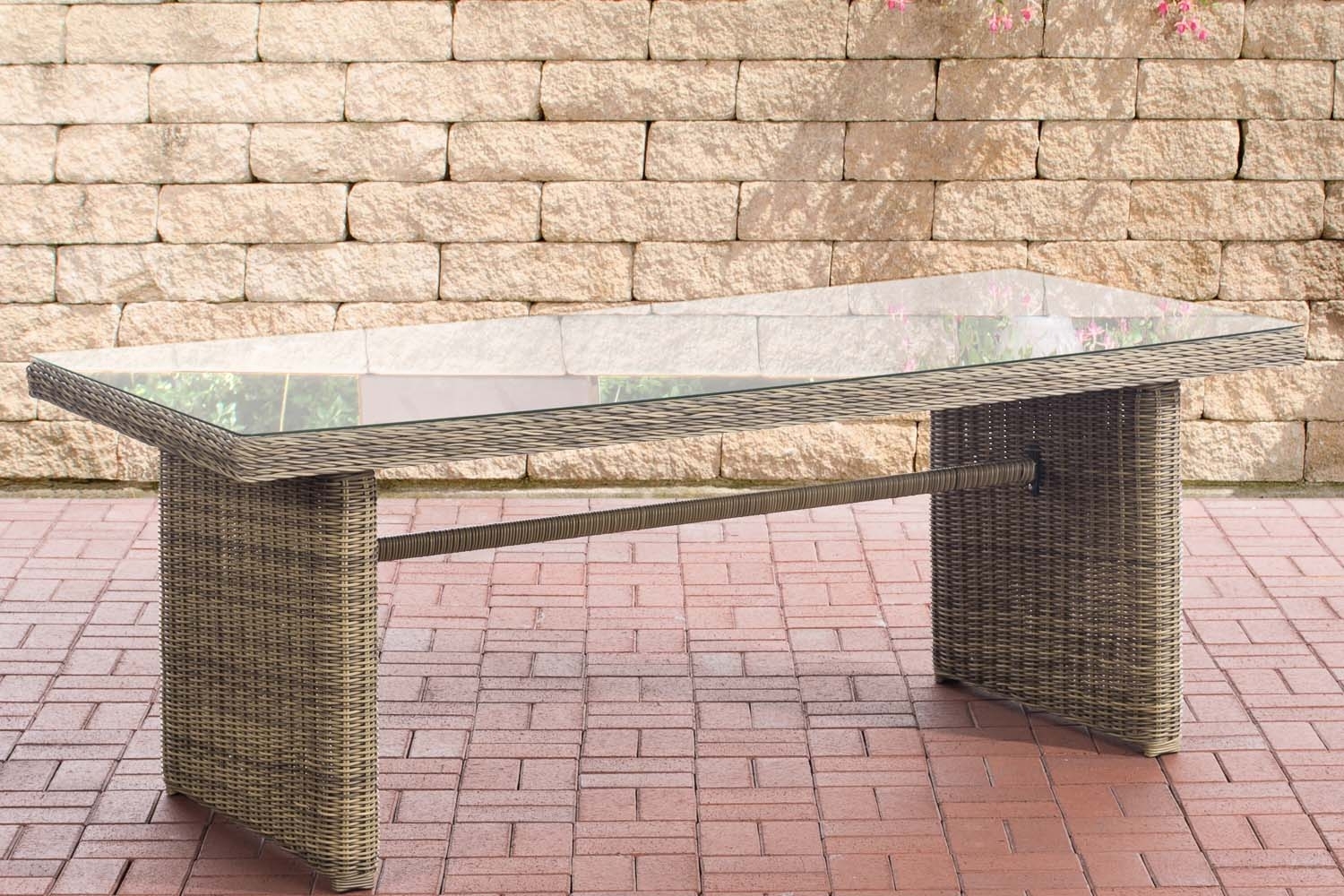 CLP Polyrattan Tisch Fontana XL 200 x 90 cm,natura Bild 1