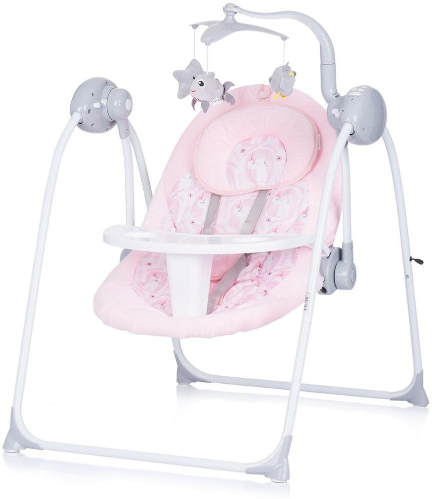 Chipolino Babywippe Nux klappbar Musik Schwingfunktion Fernbedienung Spielbogen rosa Bild 1