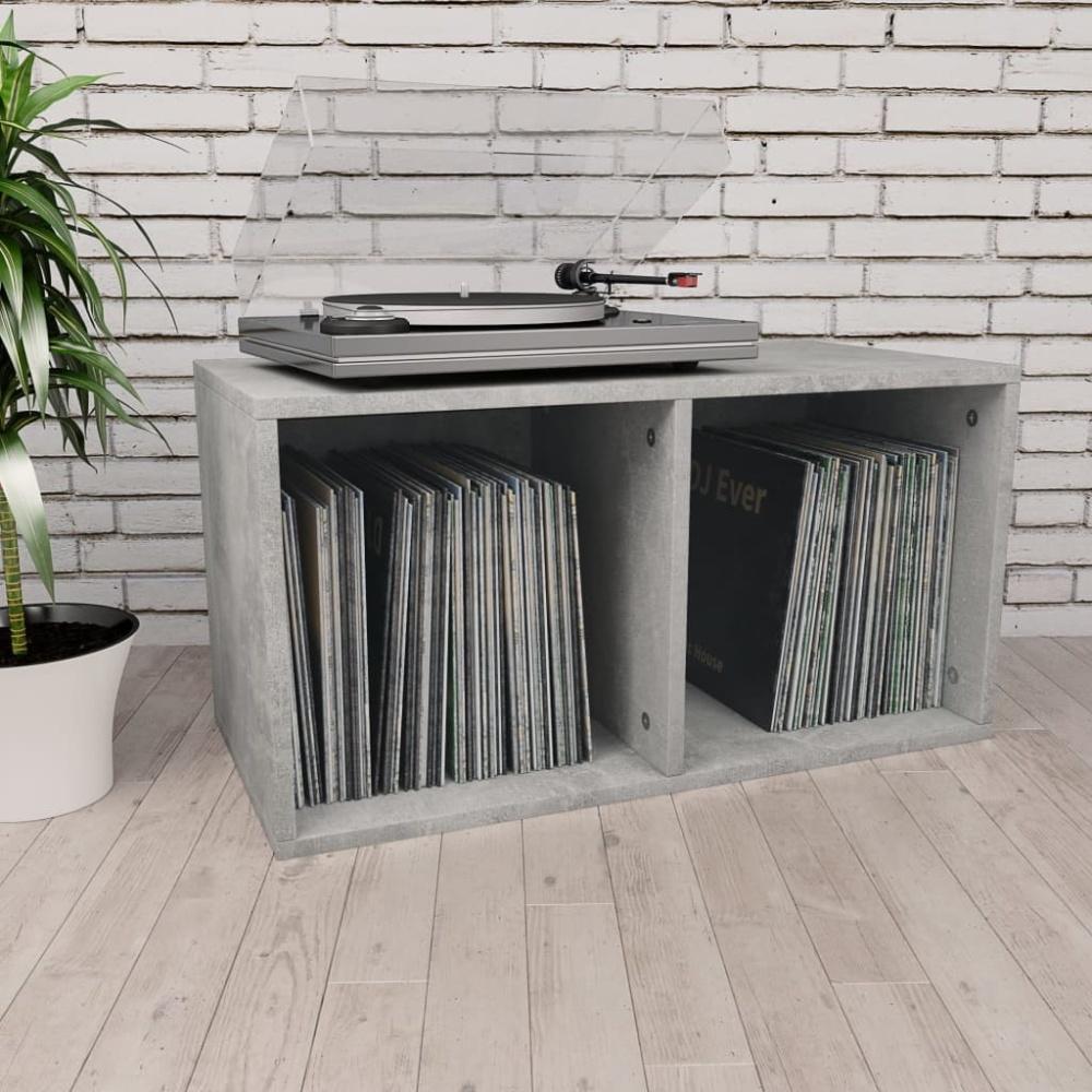 vidaXL Schallplatten-Aufbewahrungsbox Betongrau 71x34x36 cm 800121 Bild 1