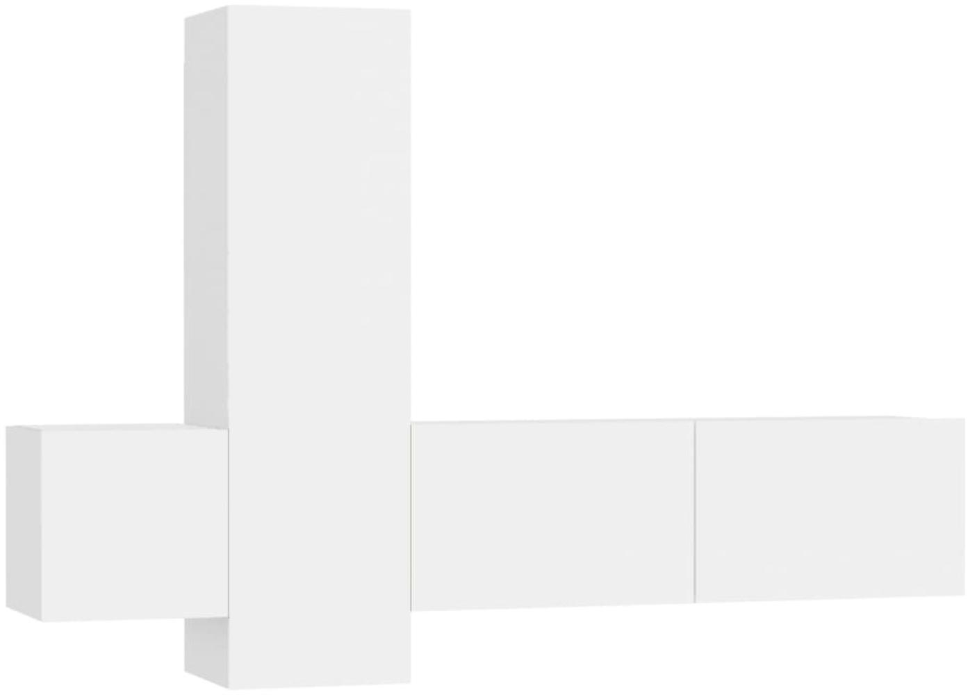 vidaXL 3-tlg. TV-Schrank-Set Weiß Spanplatte [3078656] Bild 1