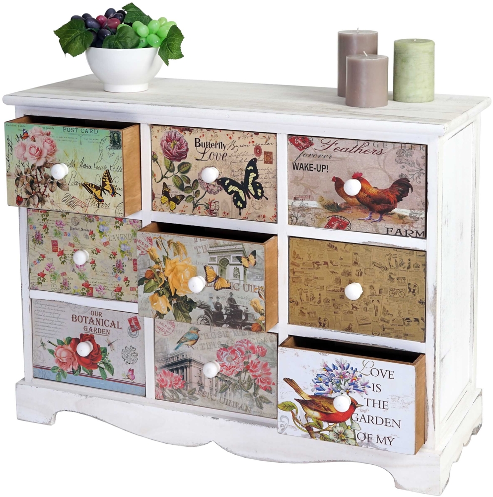 Kommode 'Venlo', Shabby-Look, Vintage, 9 Schubladen 60 x 79 x 30 cm Bild 1