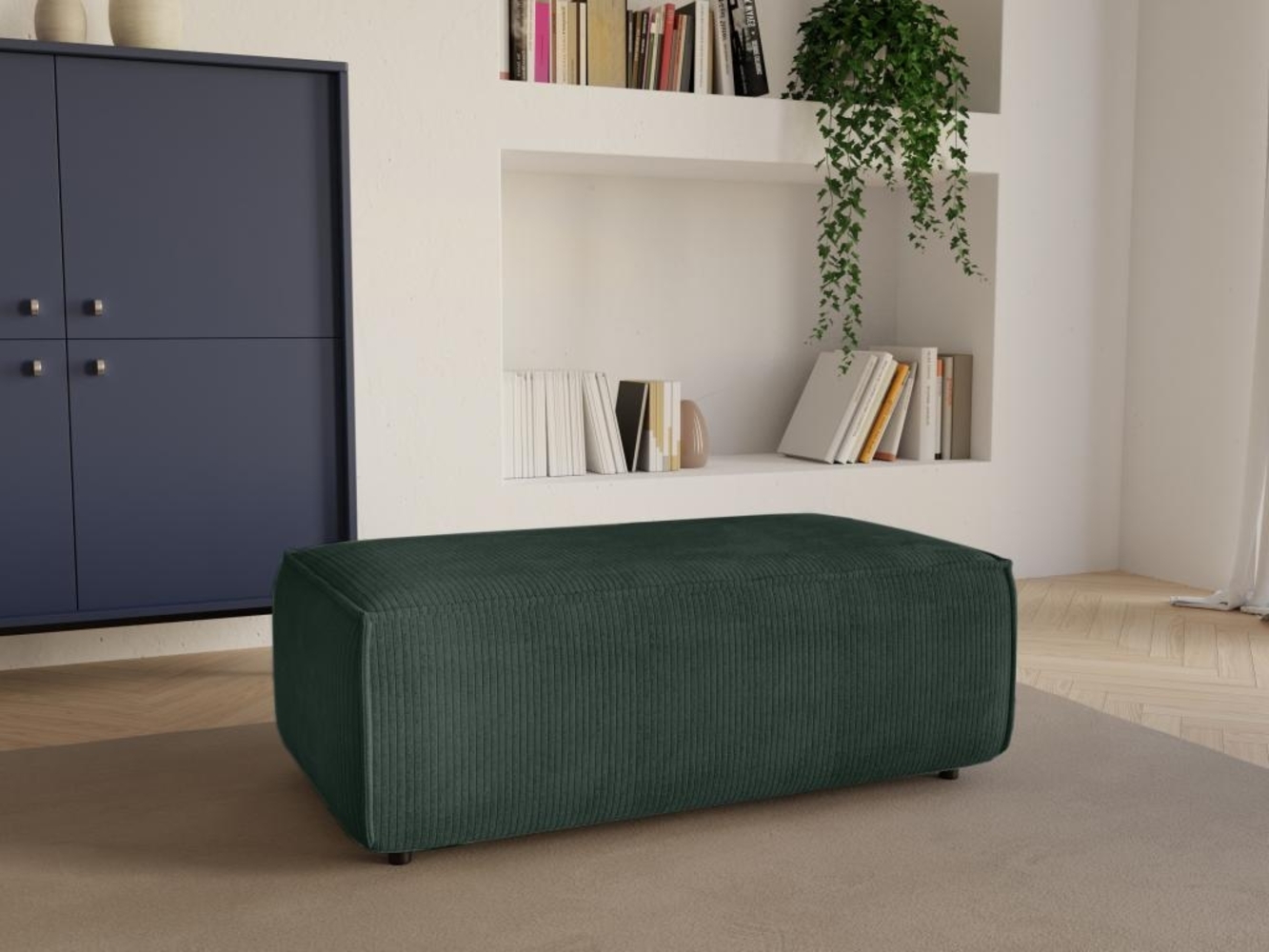 Vente-unique - Hocker - Cord - Tannengrün - AMELIA Bild 1