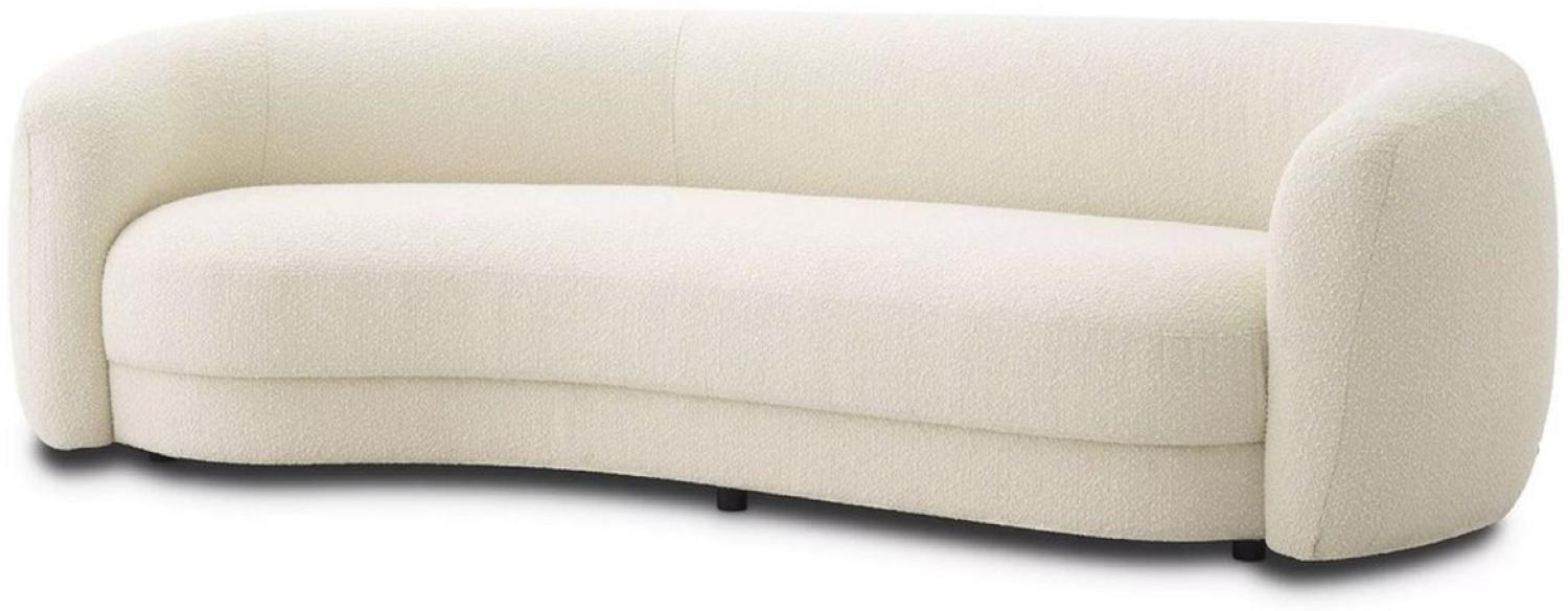 Casa Padrino Luxus Sofa Elfenbein / Schwarz 232 x 95 x H. 70 cm - Gebogenes Wohnzimmer Sofa - Wohnzimmer Möbel - Luxus Möbel - Wohnzimmer Einrichtung - Luxus Einrichtung - Luxus Qualität Bild 1