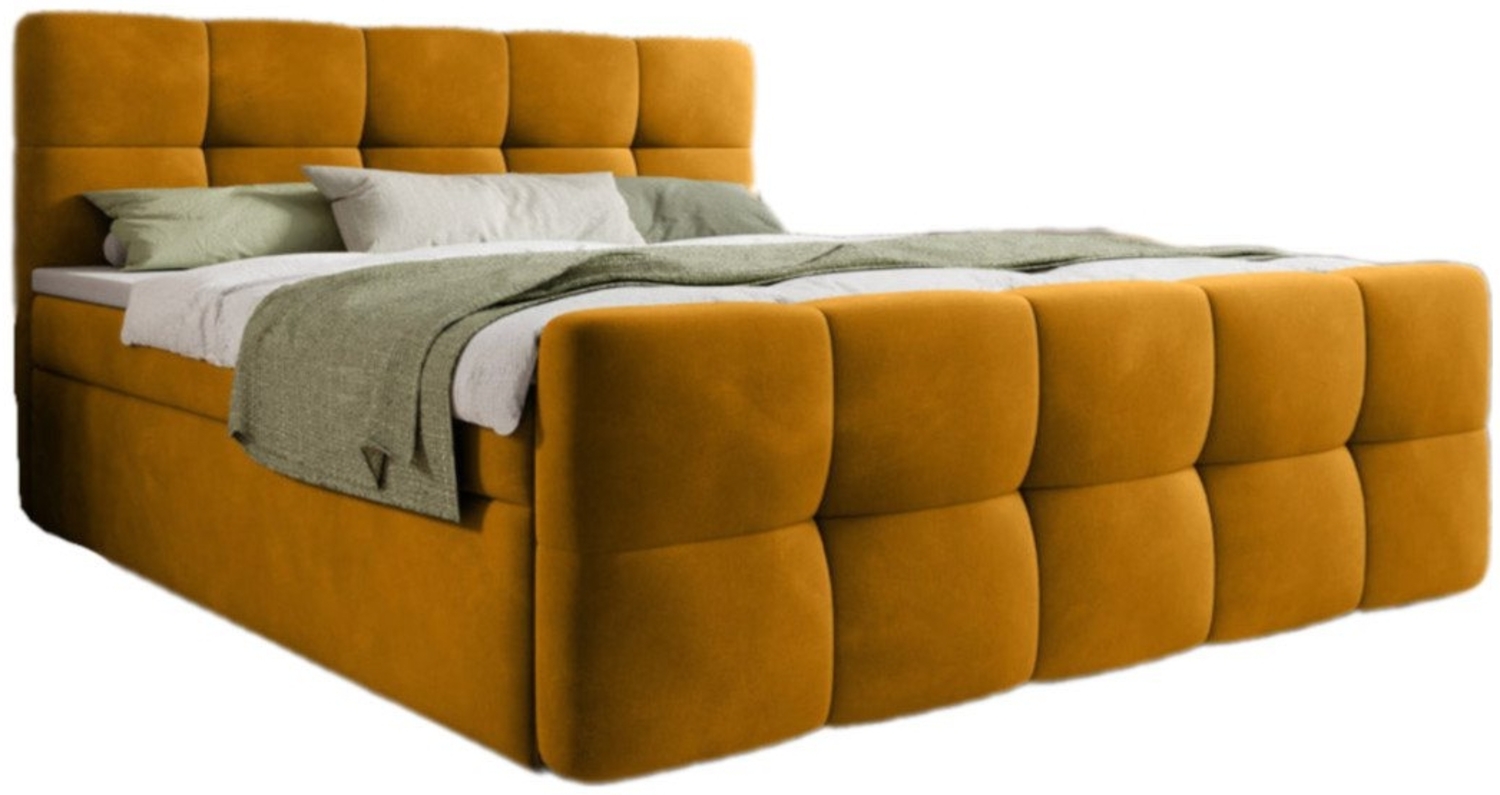 Luxusbetten24 Boxspringbett Cozy Samt, inklusive PU-Schaum Topper Bild 1