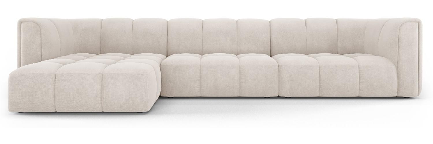 Micadoni Modulares Ecksofa Serena 5-Sitzer Strukturierter Stoff, Beige, Links Bild 1