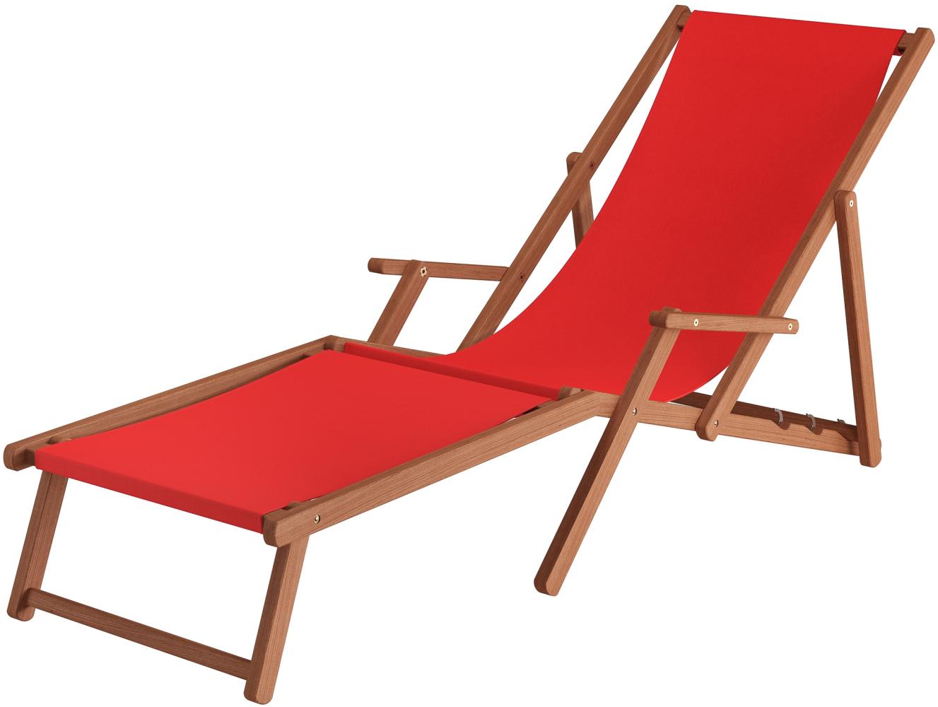 Liegestuhl XXL extra schwere Ausführung Sonnenliege Holz Deckchair Massivholz Gartenmöbel V-10-500 Bild 1