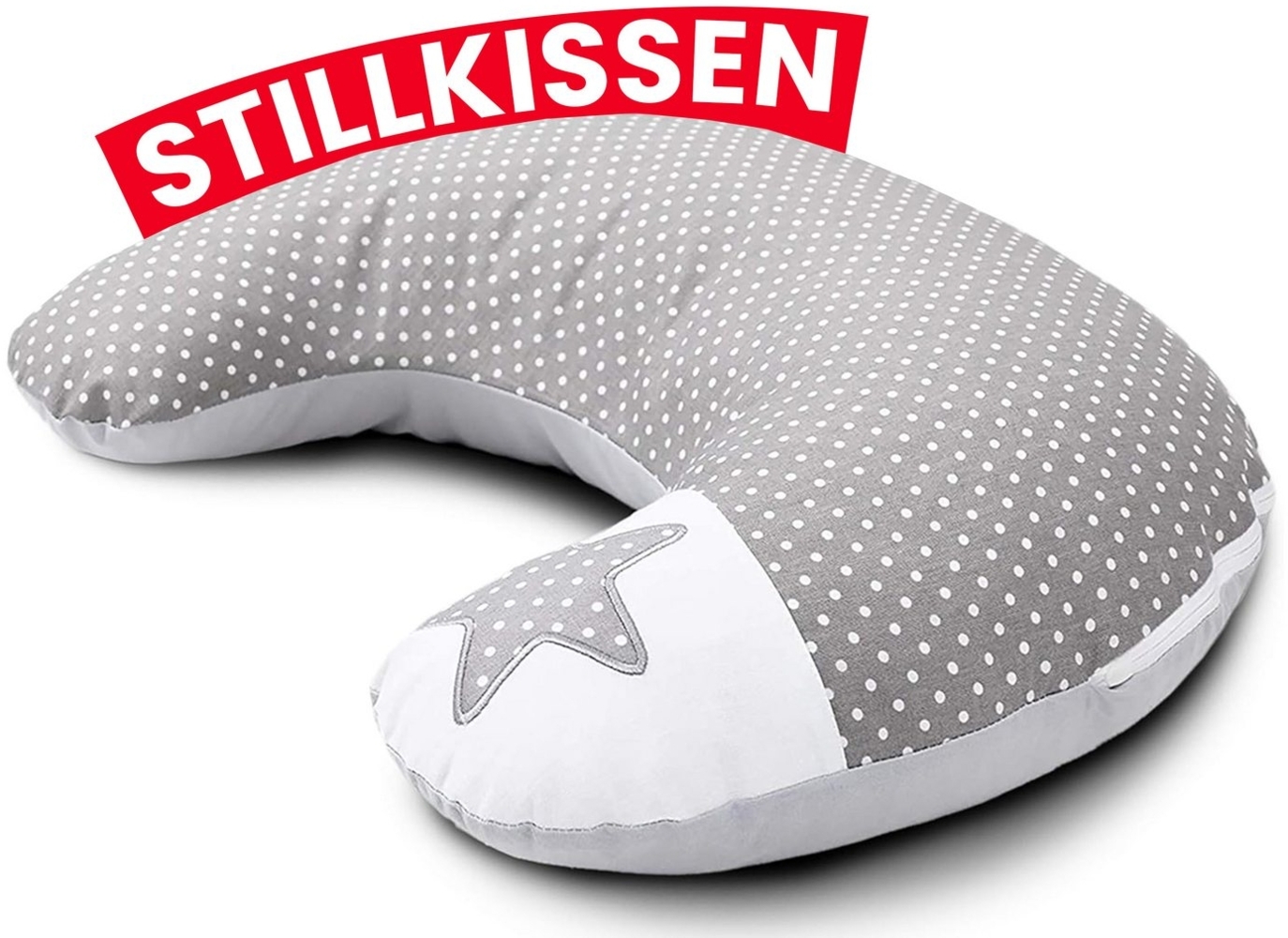 Amilian Stillkissen Lagerungskissen - Seitenschläferkissen - Stillkissen klein, Schwangerschaftskissen zum Schlafen, pregnancy pillow mit Füllung inkl. Bezug mit Stickerei (60x42 cm), für Mütter und Babys Bild 1