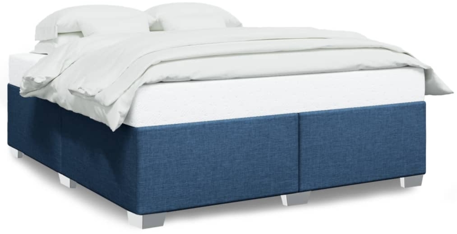 vidaXL Bettgestell ohne Matratze Blau 200x200 cm Stoff 3284505 Bild 1