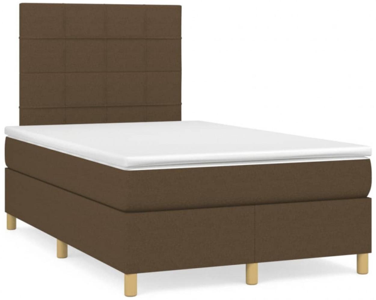 Boxspringbett mit Matratze Dunkelbraun 120x190 cm Stoff (Farbe: Braun) Bild 1