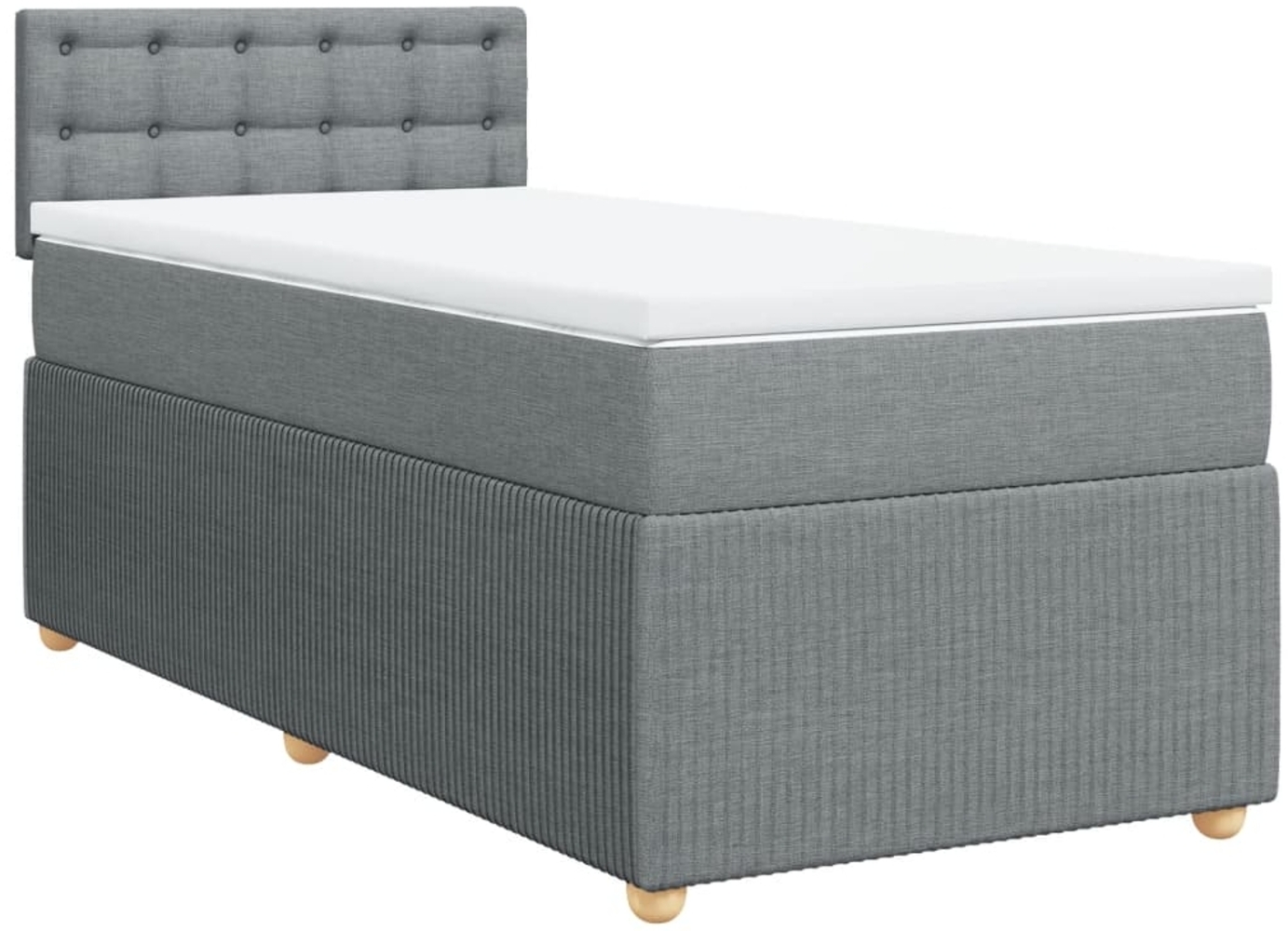 vidaXL Boxspringbett mit Matratze Hellgrau 100x200 cm Stoff 3287381 Bild 1
