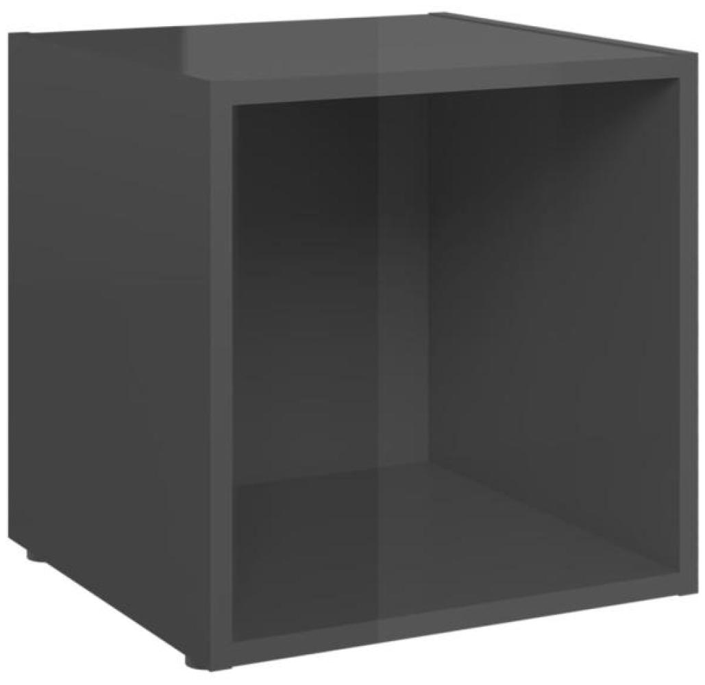 vidaXL TV-Schrank Hochglanz-Grau 37x35x37 cm Holzwerkstoff 805522 Bild 1