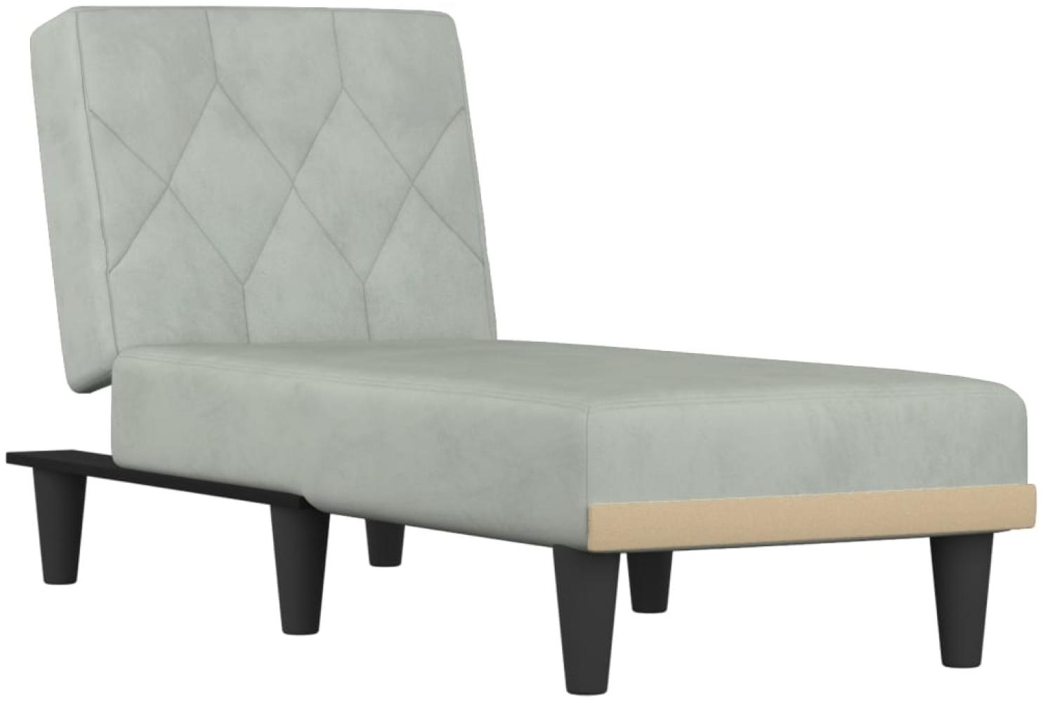 vidaXL Chaiselongue Hellgrau Samt 352860 Bild 1