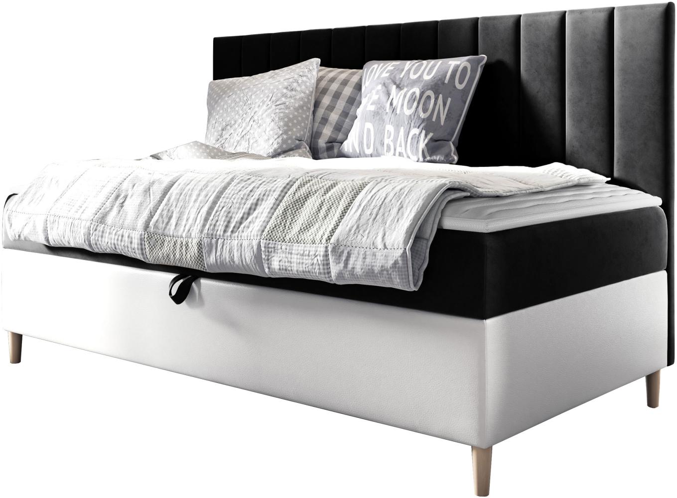 Boxspringbett Chapeni 'Junior 2' , schwarz, 90 x 200 cm Bild 1