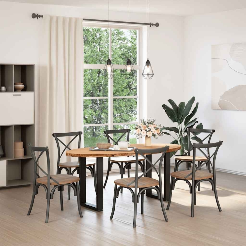 vidaXL Esstisch Hellbraun 180x90x74 cm Massivholz Eiche Oval 3305282 Bild 1