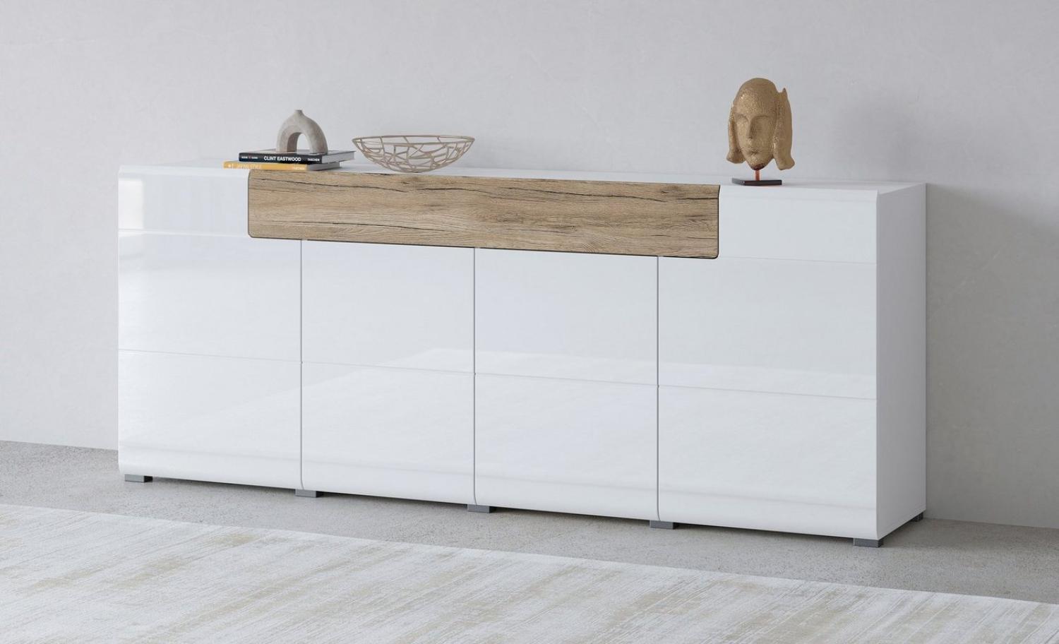 INOSIGN Sideboard Toledo,Breite 208cm,moderne Kommode mit dekorative Fräsungen,grifflos, Kombikommode mit viel Stauraum, Einlegeböden verstellbar Bild 1