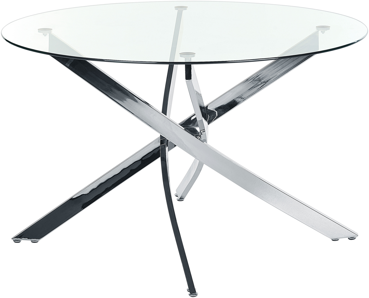 Esstisch MARAMO 120 cm 120 cm Sicherheitsglas Silber Bild 1