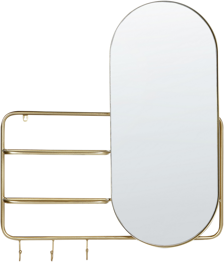 Wandspiegel BRION 72 cm 80 cm Metall Gold Bild 1